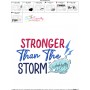 Stronger Than The Storm Motivational Quote Embroidery Design