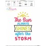The Sun Always Shines After The Storm Motivational Quote Embroidery Design