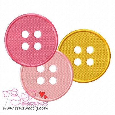 Buttons-2 Embroidery Design Pattern-1