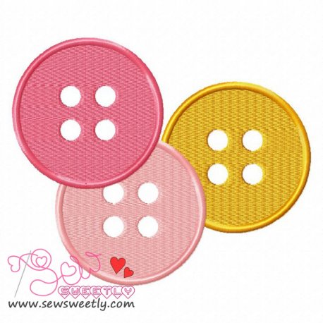 Buttons-2 Embroidery Design Pattern-1