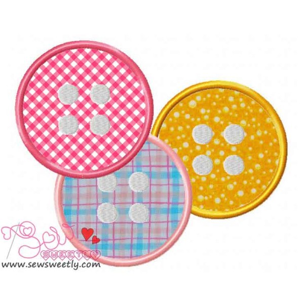 Buttons-2 Applique Design Pattern-1