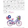 4th of July Bicycle Embroidery Design