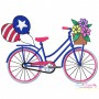 4th of July Bicycle Embroidery Design