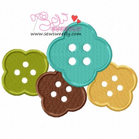 Buttons-1 Embroidery Design- 1