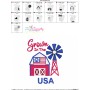 4th of July Red Barn Farmhouse Embroidery Design