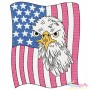 4th of July American Flag With Eagle Embroidery Design