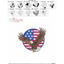 4th of July Bald Eagle Embroidery Design