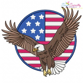4th of July Bald Eagle Embroidery Design