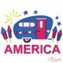 4th of July Camper Embroidery Design