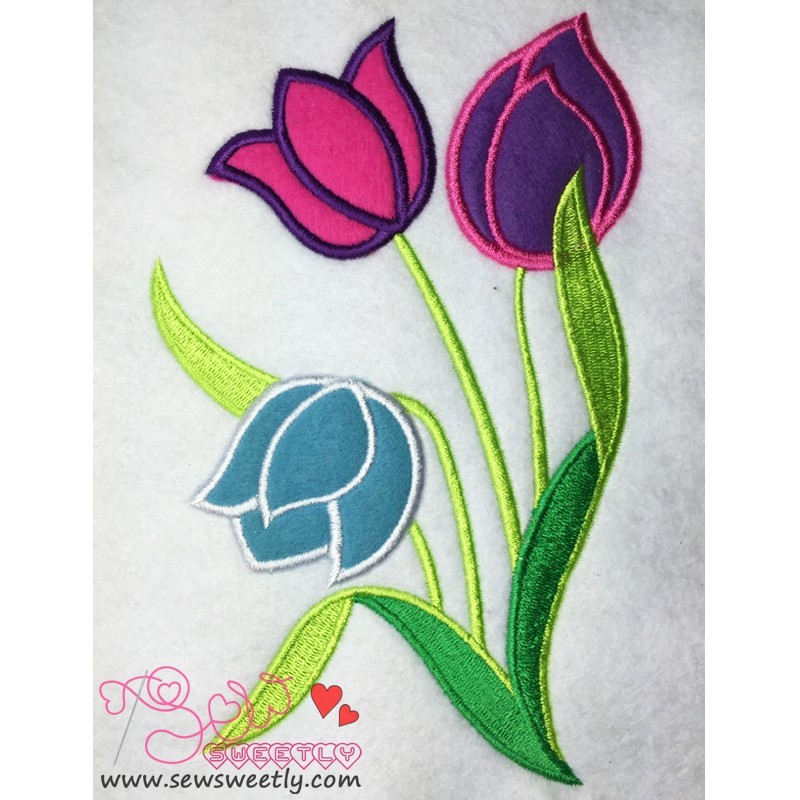 Tulip Flowers Applique Design Pattern