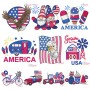 4th of July Patriotic Embroidery Design Bundle