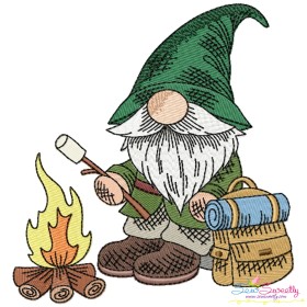Camping Gnome-10 Embroidery Design