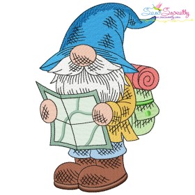 Camping Gnome-8 Embroidery Design