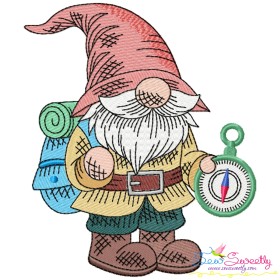 Camping Gnome-7 Embroidery Design