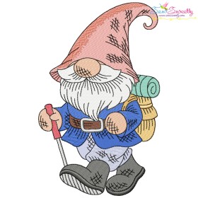 Camping Gnome-6 Embroidery Design