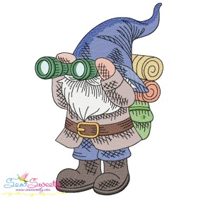 Camping Gnome-4 Embroidery Design