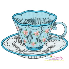 Artistic Tea Cup-10 Embroidery Design