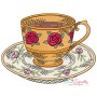 Artistic Tea Cup-9 Embroidery Design