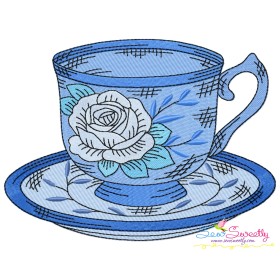 Artistic Tea Cup-8 Embroidery Design
