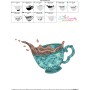 Artistic Tea Cup-7 Embroidery Design