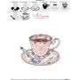Artistic Tea Cup-5 Embroidery Design