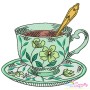 Artistic Tea Cup-4 Embroidery Design