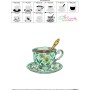 Artistic Tea Cup-4 Embroidery Design