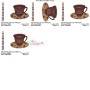 Artistic Tea Cup-3 Embroidery Design