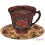 Artistic Tea Cup-3 Embroidery Design