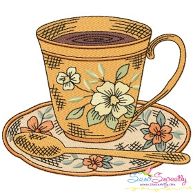 Artistic Tea Cup-2 Embroidery Design