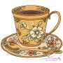 Artistic Tea Cups Embroidery Design Bundle