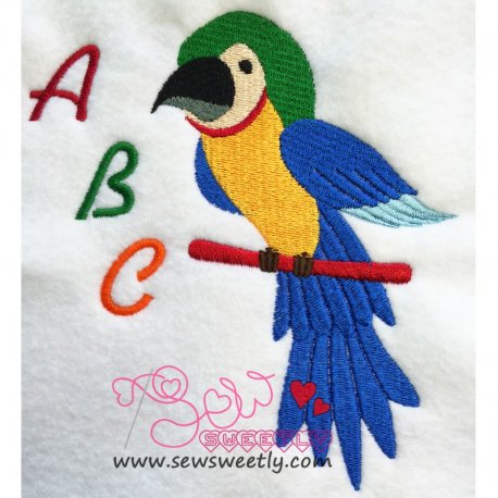 Talking Parrot-1 Embroidery Design Pattern-1