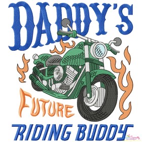 Daddy's Future Riding Buddy Embroidery Design