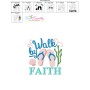 Walk By Faith Flip Flops Lettering Embroidery Design Pattern