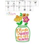 Bloom Where You Are Planted Jar Embroidery Design Pattern