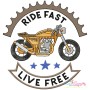Ride Fast Live Free Embroidery Design