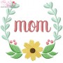 Mom Floral Frame-2 Embroidery Design Pattern-1