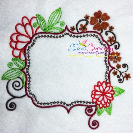 Floral Frame-2 Embroidery Design Pattern-1