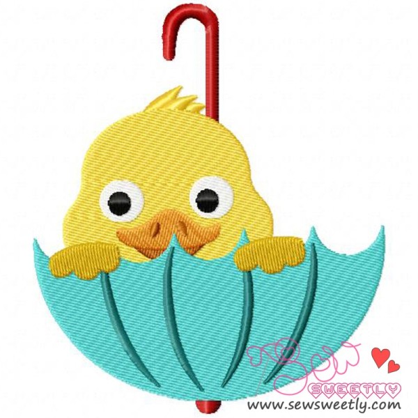 Duck Peeking Embroidery Design Pattern-1