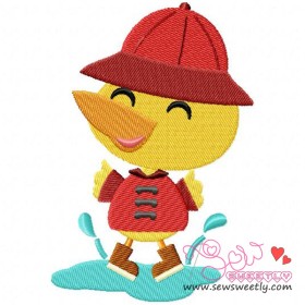 Duck Puddle Embroidery Design Pattern-1