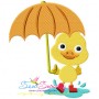 Duck Umbrella Embroidery Design Pattern-1