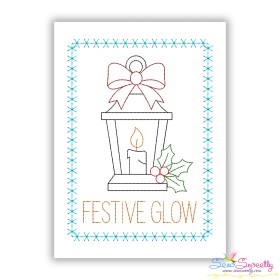 Festive Glow Lantern Cardstock Machine Embroidery Design