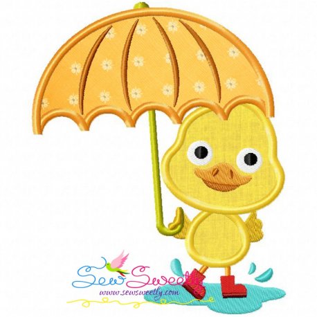 Duck Umbrella Applique Design- 1