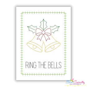 Ring The Bells Cardstock Machine Embroidery Design Greeting Card