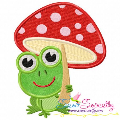 Frog Mushroom Applique Design- 1