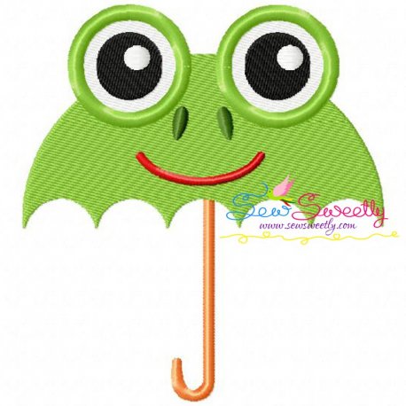 Frog Umbrella Embroidery Design- 1