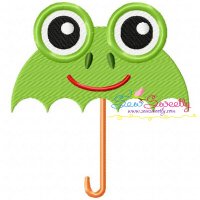 Frog Umbrella Embroidery Design