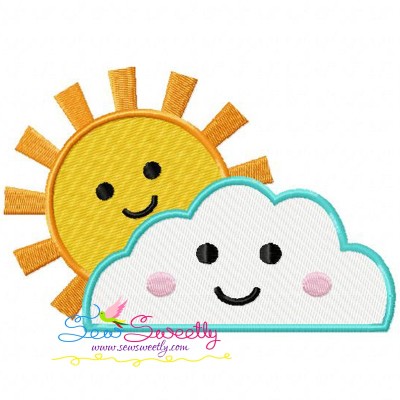 Sun Cloud Embroidery Design Pattern-1