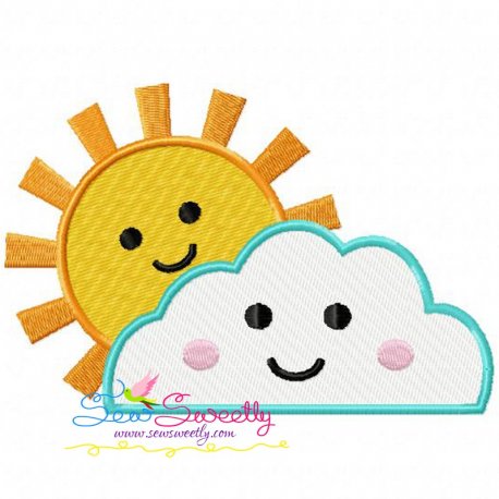 Sun Cloud Embroidery Design- 1