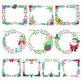 Christmas Frames Machine Embroidery Design Bundle